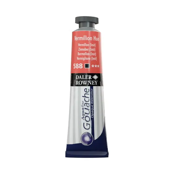 Daler-Rowney Aquafine Gouache 15 ml Vermilion Hue 588 | Gratis retur