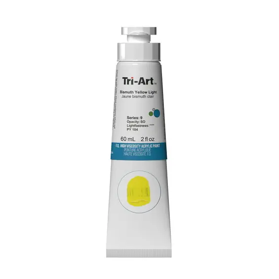 Hög kvalitet | Tri-Art High Viscosity akrylfärg 60 ml Bismouth Yellow Light
