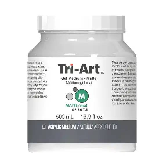 Extra rabatt | Tri-Art Gel Medium Matte 500 ml, matt gelbaserat förtjockningsmedel för akrylfärg