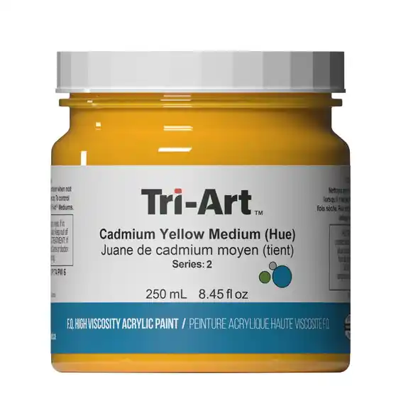 Tri-Art High Viscosity akrylfärg 250 ml Cadmium Yellow Medium Hue | Klar att skickas