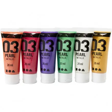 Specialpris - A-Color akrylfärg, komplementfärger, 03 - metallic, 6x20ml