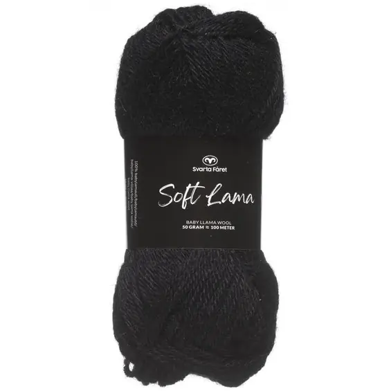Garn Soft Lama 50g svart – Pitch black 01 - Mycket populär