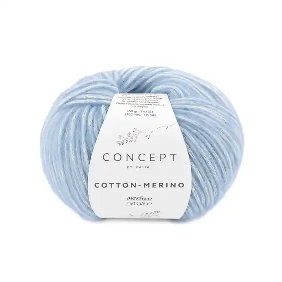 Expressleverans - Garn Cotton Merino 50g ljusblå 131