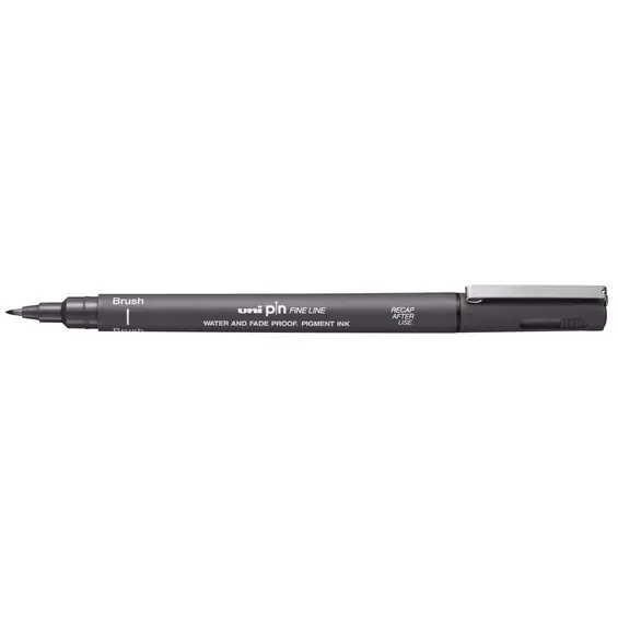 Rekommenderas - Uni Pin Fine Line Brush Dark Grey – med penselspets