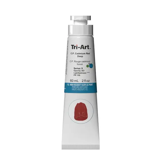 Bästa pris | Tri-Art High Viscosity akrylfärg 60 ml C.P. Cadmium Red Deep