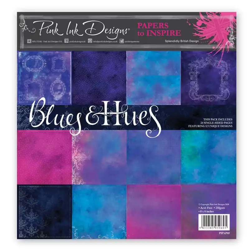 Köp nu - Papper 20 x 20 cm - Blues and Hues (24 ark)